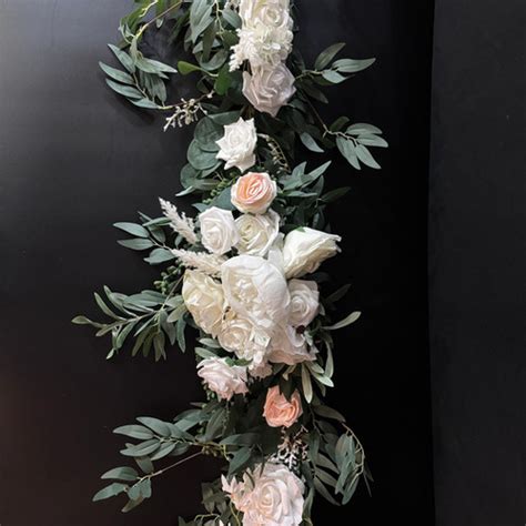 Eucalyptus Willow Leaf Garland W White Light Pink Weddings With Nikki