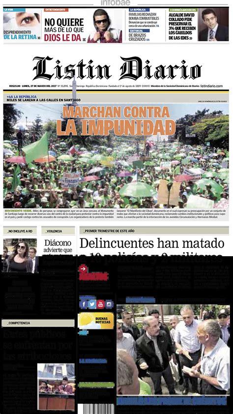 Listin Diario República Dominicana Lunes 27 De Marzo De 2017 Infobae