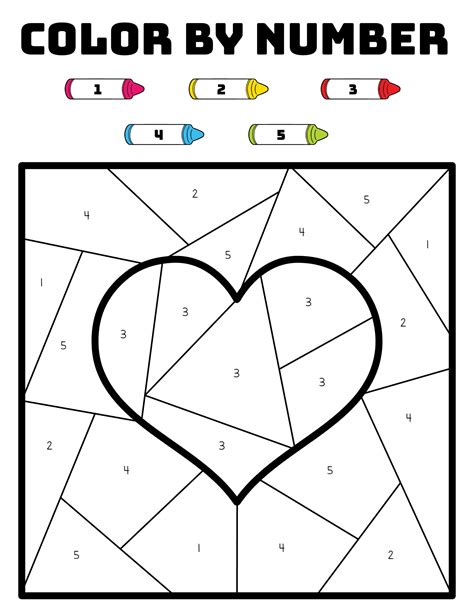 Free Valentines Day Color By Number Printable Pages Valentine