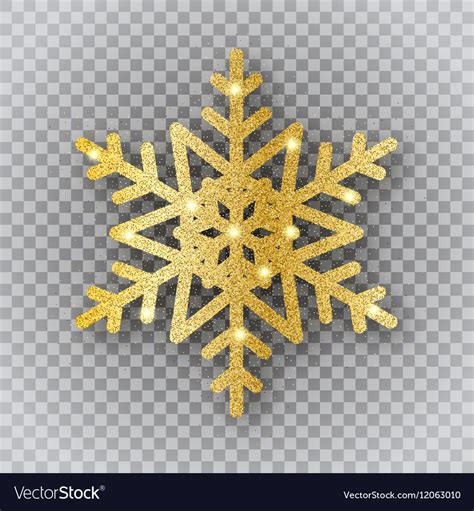 Golden Snowflake On Transparent Background Vector Image