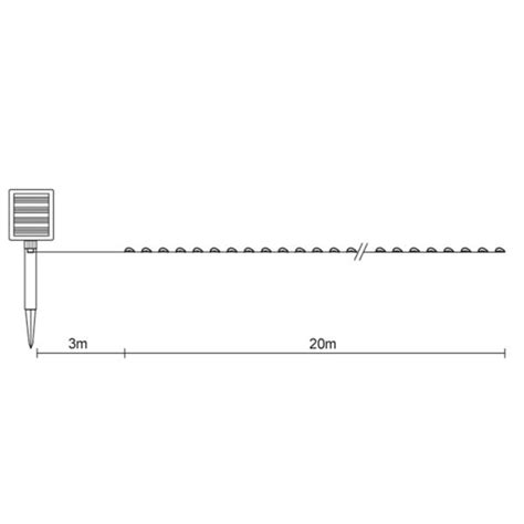 Guirlande solaire micro LED blanc chaud 20 mètres