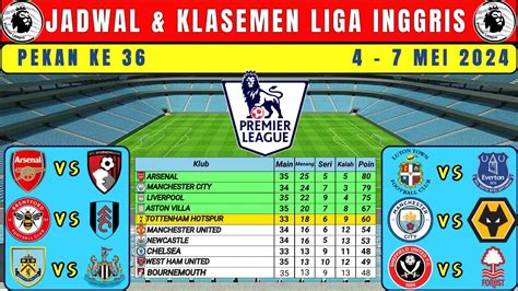 Jadwal Liga Inggris Malam Ini Live Sctv~arsenal Vs Bournemout~man City