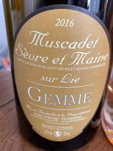 Topaze Gemme Muscadet S Vre Et Maine Sur Lie Vivino France