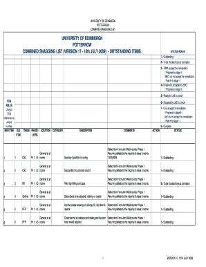 Fillable Online Migration Inf Ed Ac COMBINED SNAGGING LIST Migration