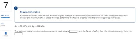 Solved Required Information A Ductile Hot Rolled Steel Bar Chegg
