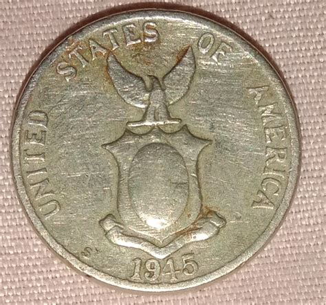 5 Centavos 1945 U S Territory Commonwealth 1935 1946