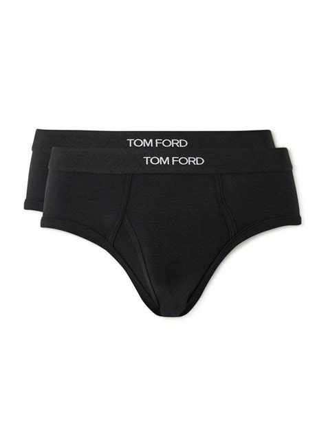 Tom Ford Two Pack Strech Cotton And Modal Blend Briefs Black Tom Ford