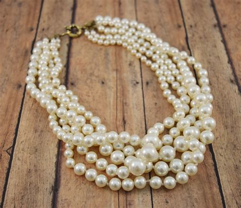 MULTI-STRAND FAUX PEARL NECKLACE on Storenvy