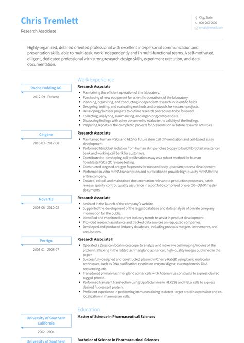 Research - Resume Samples and Templates | VisualCV