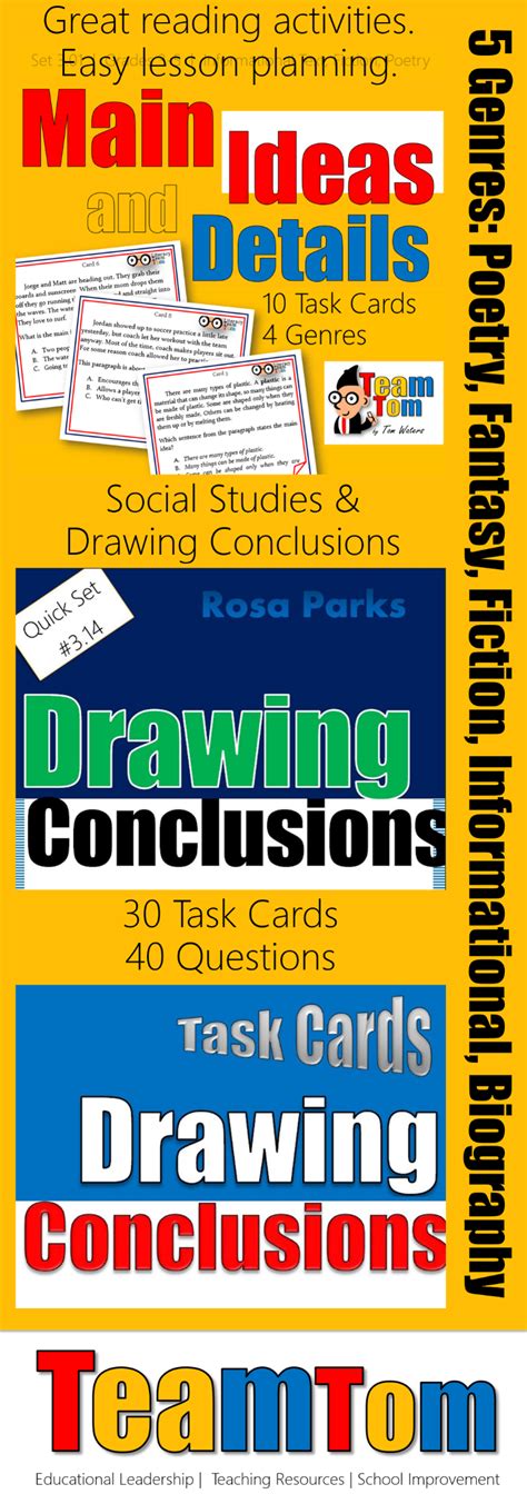 Drawing Conclusions And Main Ideas Bundle Set Summarizing Mini