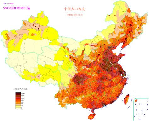 Population density map of China (incl. ROC and 10 dash line) | China ...