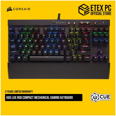 CORSAIR K65 LUX RGB COMPACT MECHANICAL GAMING KEYBOARD CHERRY MX RED