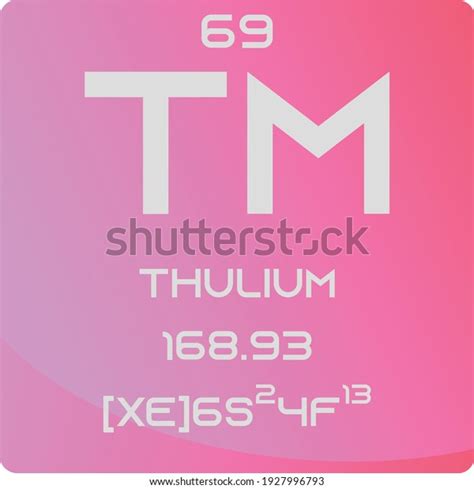 Tm Thulium Lanthanide Chemical Element Vector Stock Vector Royalty