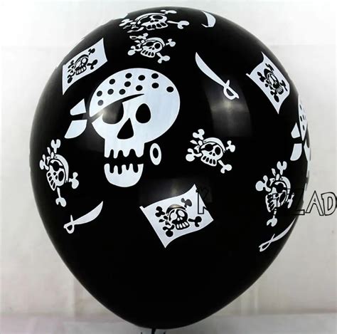 12 100pcs Set Good Quality Skull Latex Air Balloons Halloween Pirate