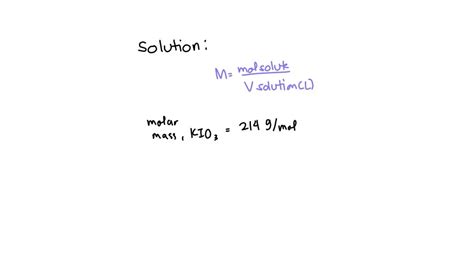 Solved An Aqueous Potassium Iodate Kio Solution Is Made By