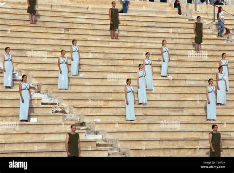 Olympic flame relay ceremony in Athens, Greece Stock Photo - Alamy