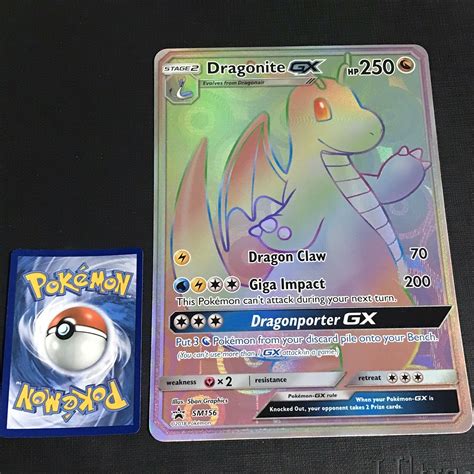 Pokemon Dragonite Rainbow Rare Promo Sm156 Jumbo Card Dragon Majesty