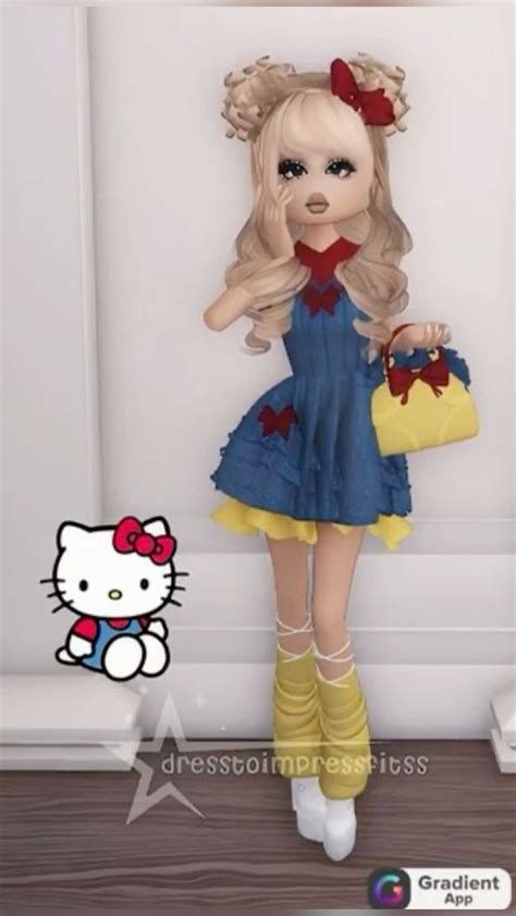 🤍😽dress To Impress Dti Hello Kitty Outfit Fictional Character Cosplay