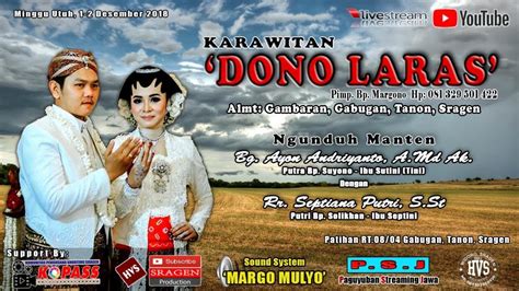 Live Streaming Karawitan Dono Laras MARGO MULYO AUDIO HVS SRAGEN