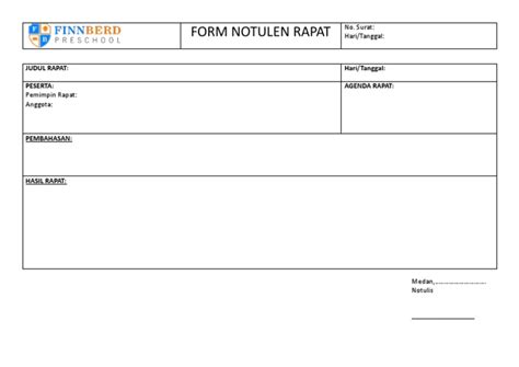 Form Notulen Rapat Pdf