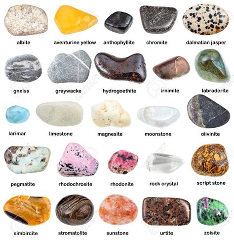 Colección de piedras preciosas minerales naturales con nombre albita