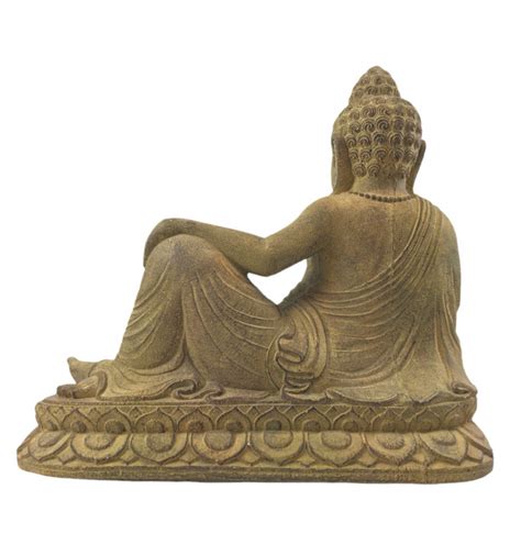 Statua Di Buddha Sdraiata In Pietra 40cm Interno Esterno Import Asia