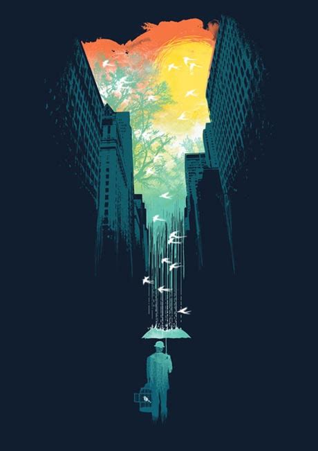 Illustration Fine Art Print I Want My Blue Sky By Budi Satria Kwan