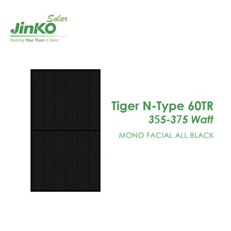 Jinko Solar Panel Tiger N Type 60tr355 375 Watt Jkm370n 6tl3 B Mono