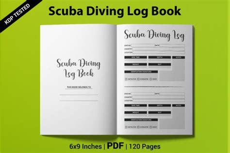 Scuba Diving Log Book Kdp Interior Graphic By Kdp Unique Creative