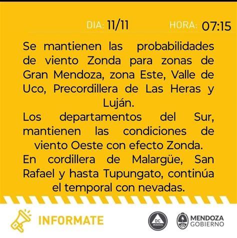 Continúa la Alerta Amarilla por viento Zonda en Valle de Uco Diario