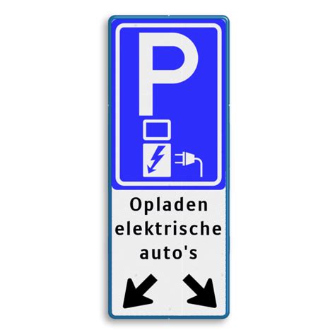 Verkeersbord Parkeren Elektrische Auto S Pijlen BE04e