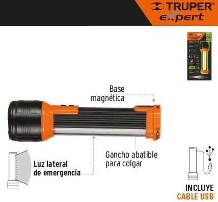 Linterna Recargable Con Luz Emergencia Lm Truper Expert