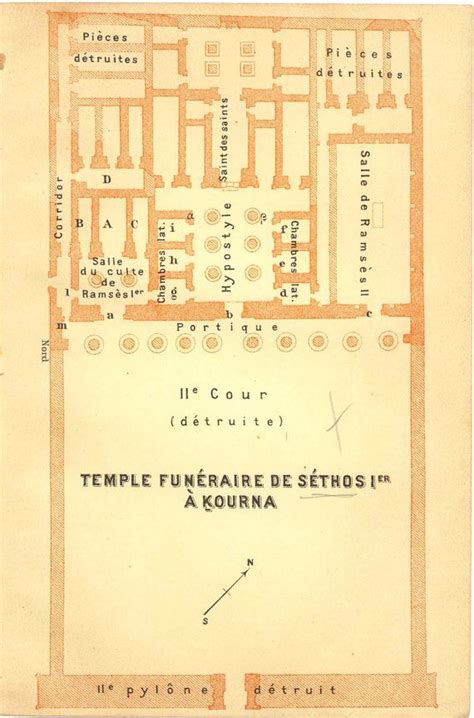 Ancient Egypt Mortuary Temple Sethos I 1914 Baedeker Etsy Ancient