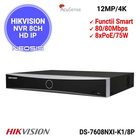 Nvr Canale Poe K Hikvision Ds Nxi K P Neosis Ro