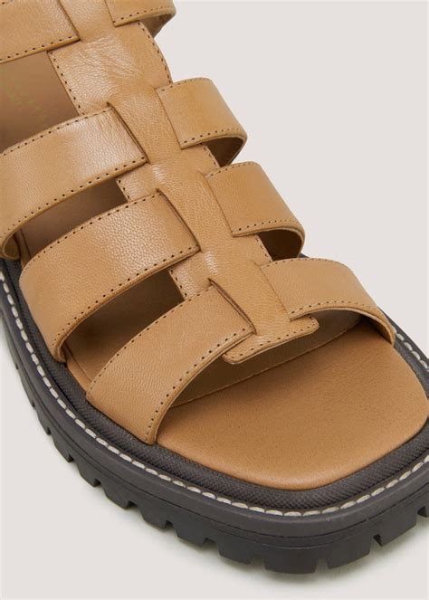 Tan Leather Chunky Gladiator Sandals Matalan