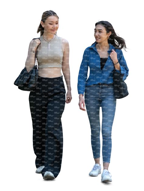 Two Cut Out Women Walking Side By Side Vishopper