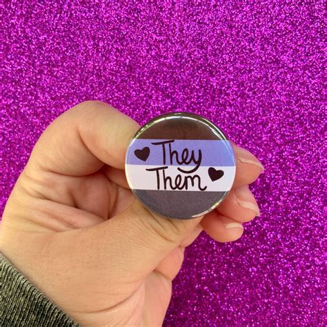 Gender Apathetic Pride Flag Pronoun Pin Back Button Theythem Etsy