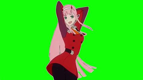 Phut Hon Zero Two Dance Green Screen 1080p HD 60 Fps Anime Dancing