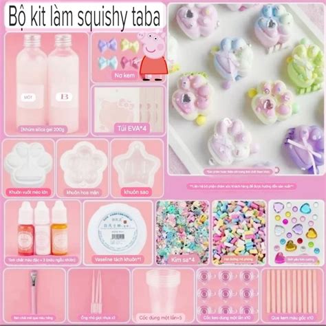 HCM Hỏa Tốc Keo làm Squishy taba silicone mềm nguyên bộ kit 200g