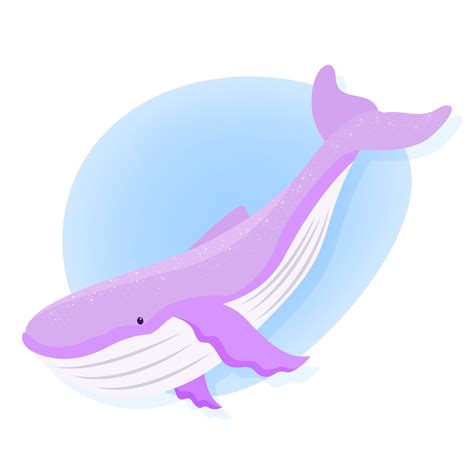 Cartoon Colorful Vector Illustration With Cute Whale Vector