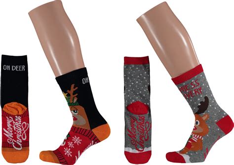 Christmas Socks 2 Pack Kids Santa Claus Office