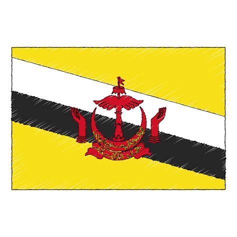 Hand Drawn Sketch Flag Of Brunei Doodle Style Icon 21852348 Vector Art