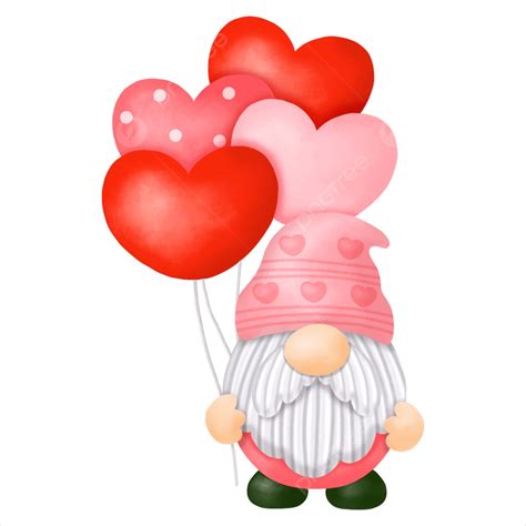 Watercolor Gnomes Valentine Clipart Emotion Fun Romantic PNG And