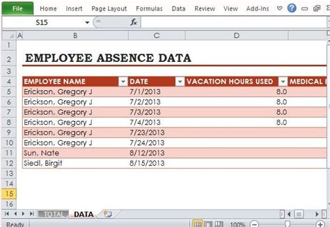 Employee Attendance Tracker Excel Template