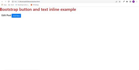 Bootstrap Button And Text Inline Example AGuideHub