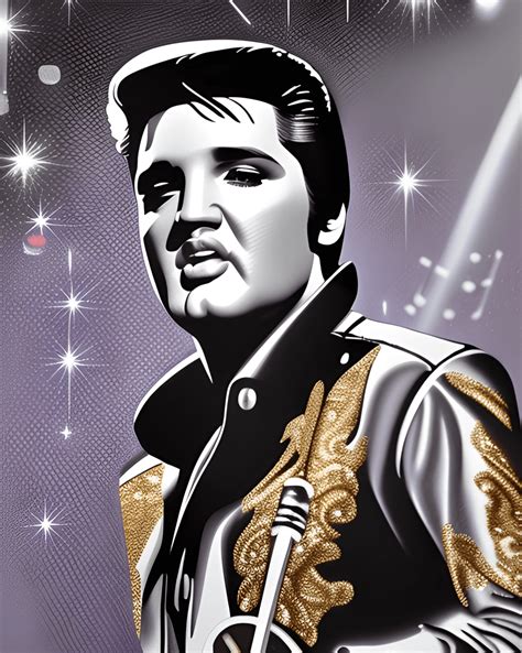 Elvis Presley On Stage With Lights · Creative Fabrica