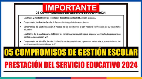 Compromisos De Gesti N Escolar Para La Prestaci N De Servicio