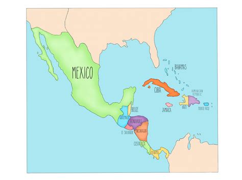 Central America Map Countries And Capitals Map