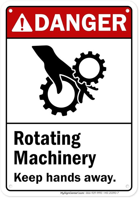 Amazon Danger Rotating Machinery Keep Hands Away Sign X