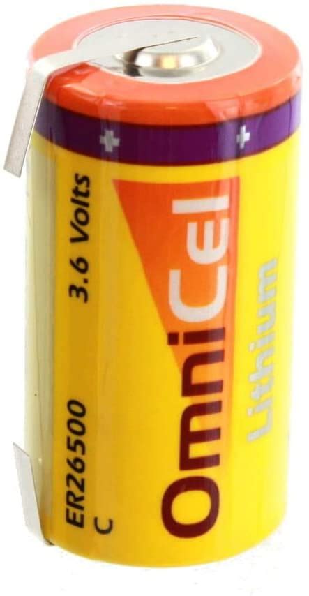 2x OmniCel ER26500 3 6V 8 5Ah Size C Lithium Battery W Tabs For